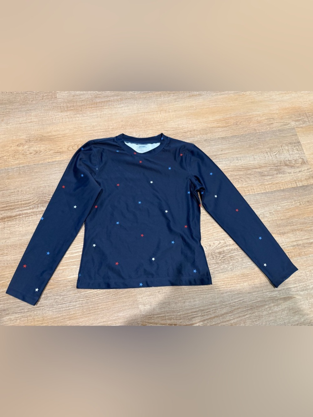 Kids Navy Long-Sleeve Star Print Top